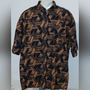 Tanoa Hawaiian Samoan Tribal 100% Cotton Button - Down Short Sleeve Shirt 7XL